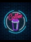 Неоновая вывеска для кофе, стеклянная трубка, лампа для кафе, коммерческого клуба, рекламный декор комнаты, эстетический свет, светильник осветильник светильник для стен