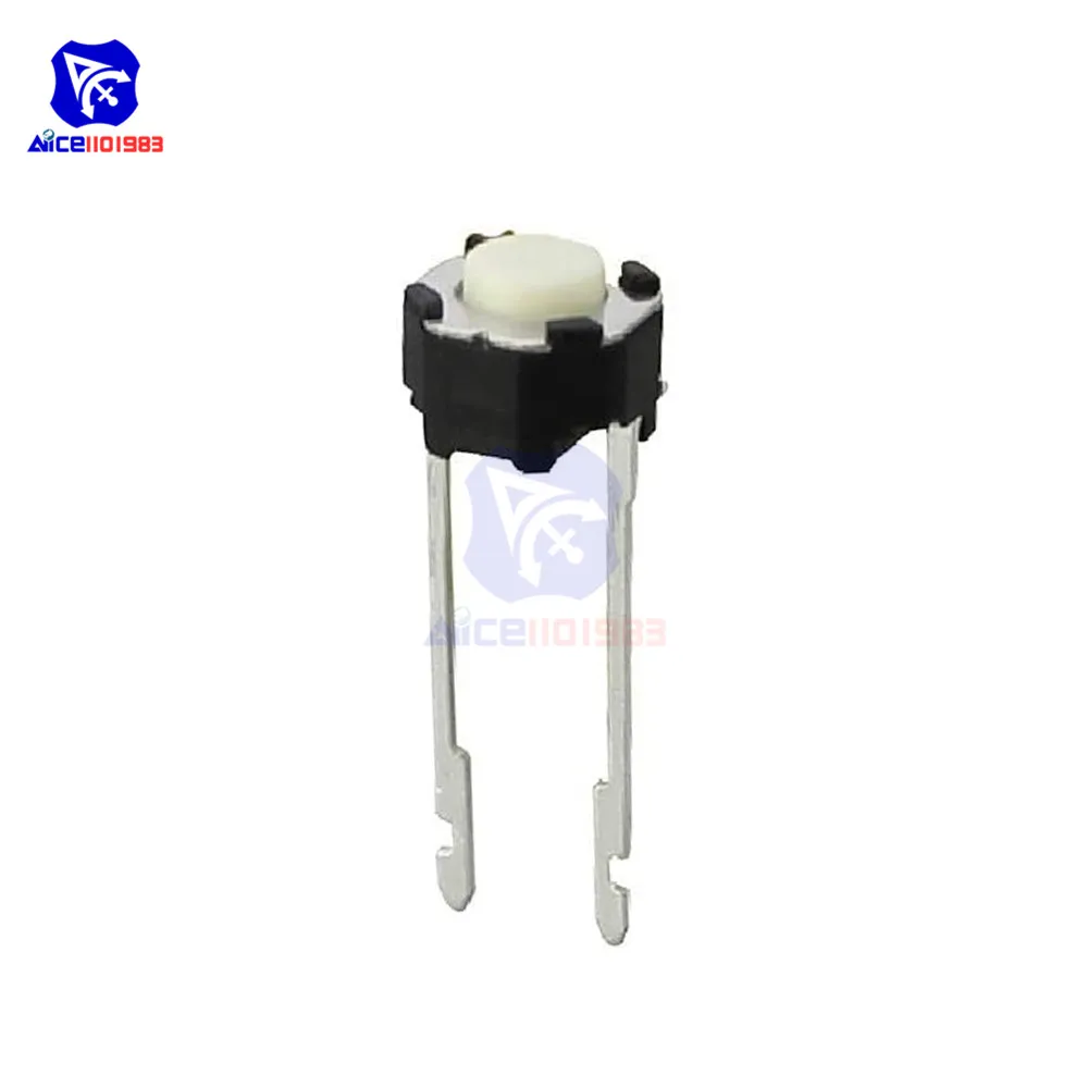 Diymore 100 шт./лот 2-контактная панель PCB мгновенный тактовый переключатель 6x6x5 0 мм/6x6x4