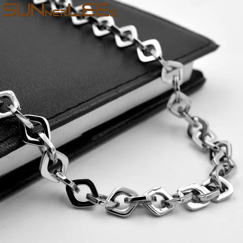 Цепочка SUNNERLEES из нержавеющей стали 316L ожерелье 9 мм с геометрическими звеньями