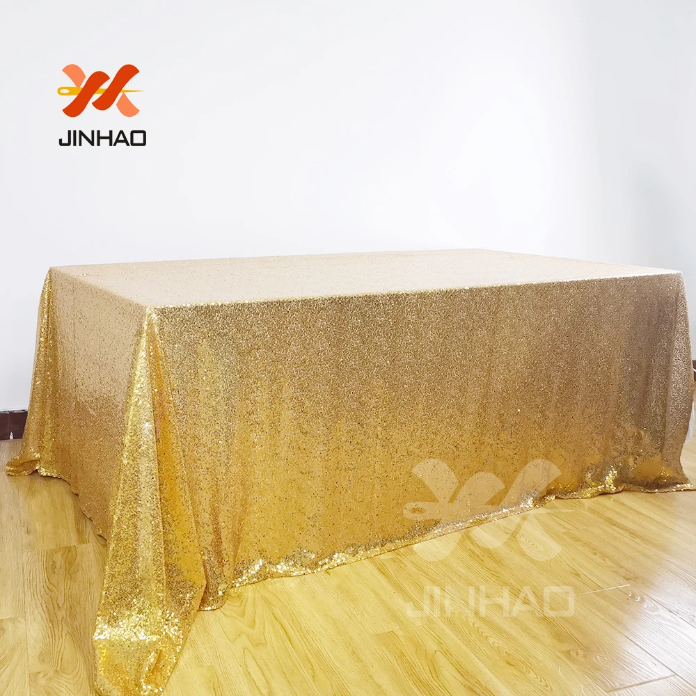 Блестящая скатерть с золотыми блестками прямоугольная для свадебного стола | Дом