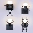 Современные Мультяшные куклы настсветильник светильники светодиодные креативные железные прикроватные бра E27 для детской комнаты гостиной