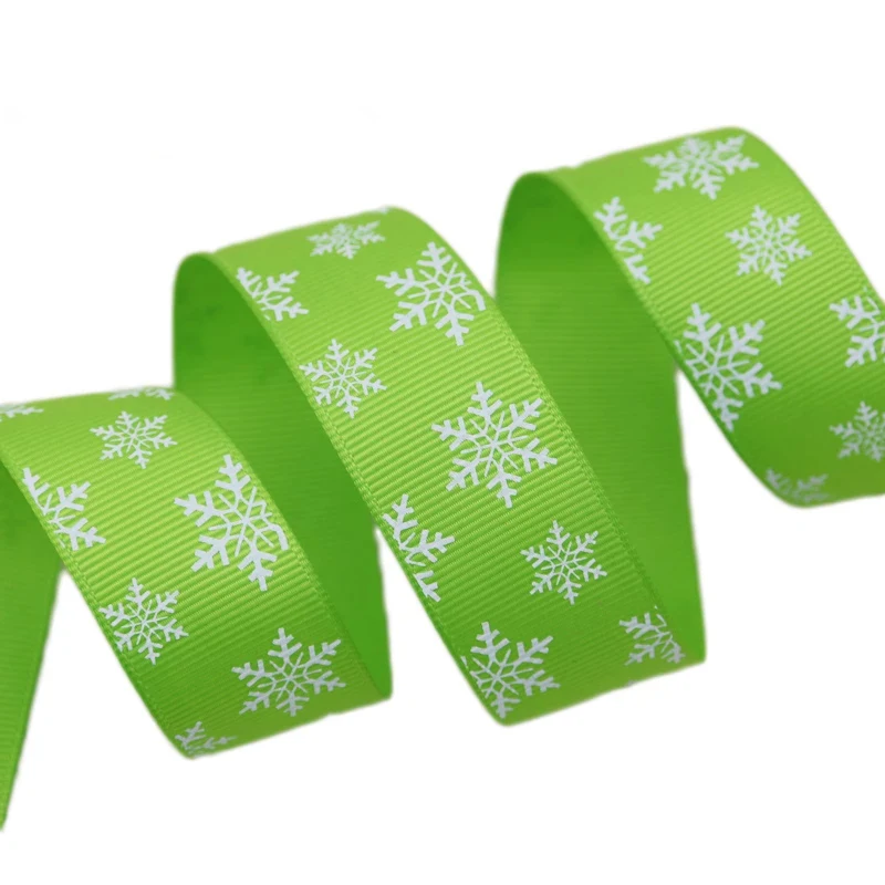 (5 м/лот) 1 &quot(25 мм) Красная белая Снежинка подарочные рождественские ленты | Дом и