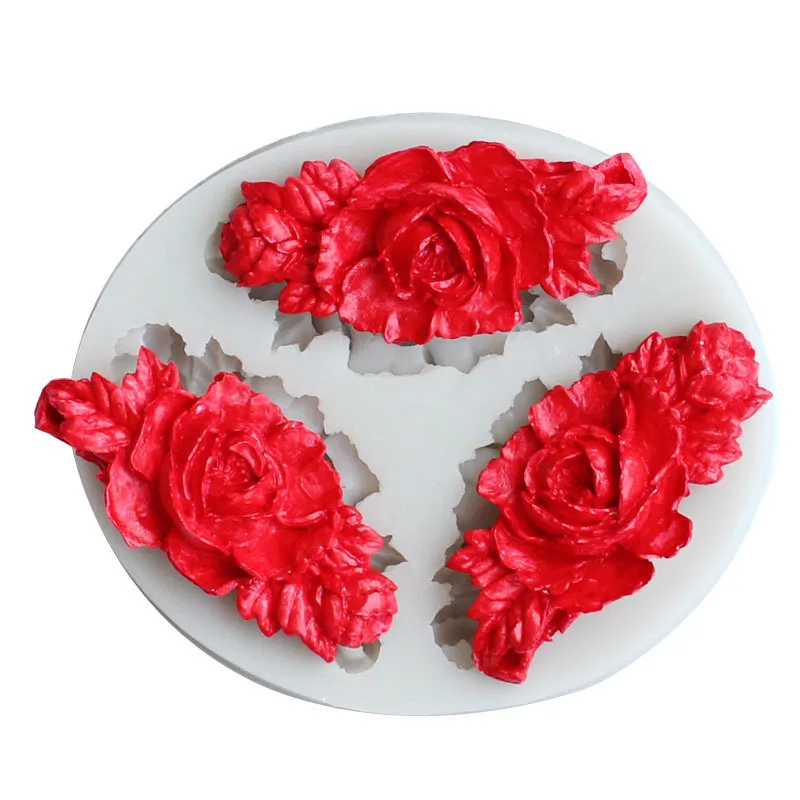 Трехмерная силиконовая форма в форме сердца роза гвоздика шоколадная для мыла