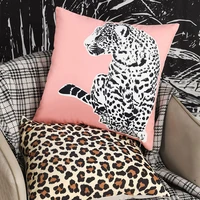 blue pink cushion cover leopard printed velvet pillowcase 4545 decorative pillows decor home living room sofa bed nordic cojins