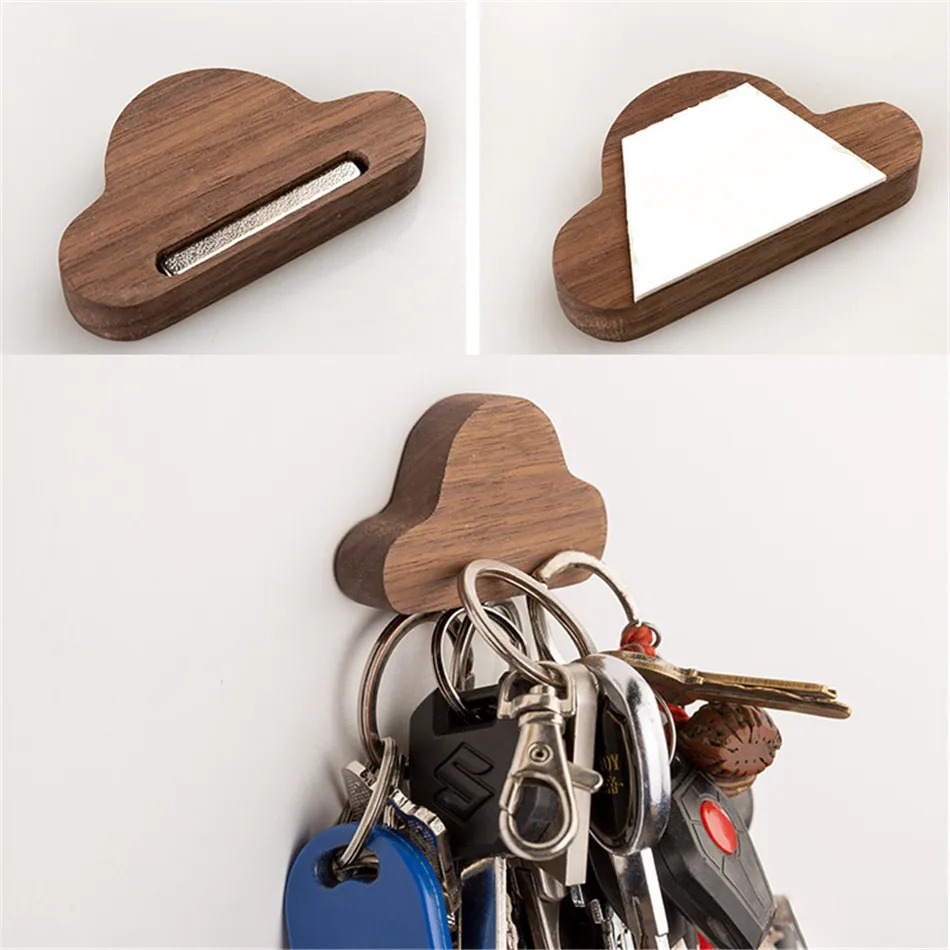 TTLIFE деревянные крючки для ключей в форме облака настенный бук/черный орех