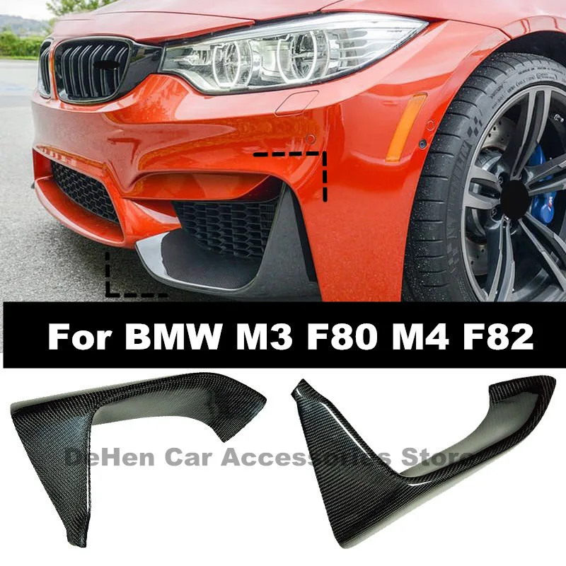 Для BMW M3 F80 M4 F82 передний угол обмотки МП стиль губ настоящий углеродного волокна