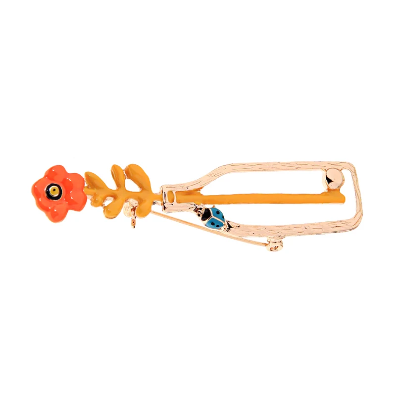 Orange Brooch BALANBIU двухтипная уникальная многоцветная эмаль цветы сглаз брошь и Заколки для женщин Подарки Мода Золотой цвет ювелирные изделия - Окраска металла: Orange Brooch