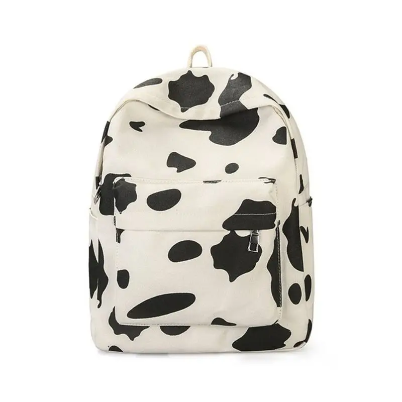 

Cow Pattern Backpack Canvas School Bookbag Casual Daypack for Teenager Girls
