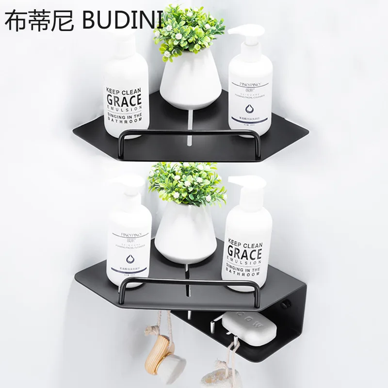Космические алюминиевые плавающие полки для ванной комнаты крючки хранения