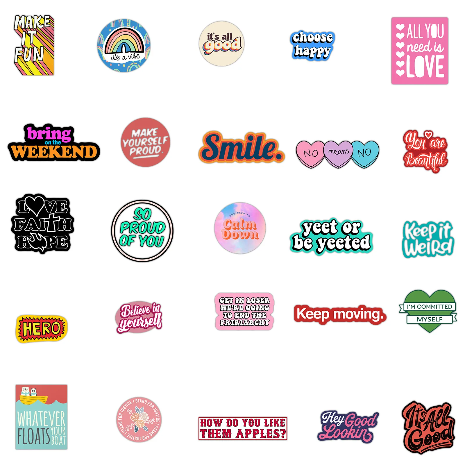 

10/50Pcs Motivational Phrases Stickers English Letters Laptop Suitcase Graffiti Skateboard Inspirational Quote Sticker Decal