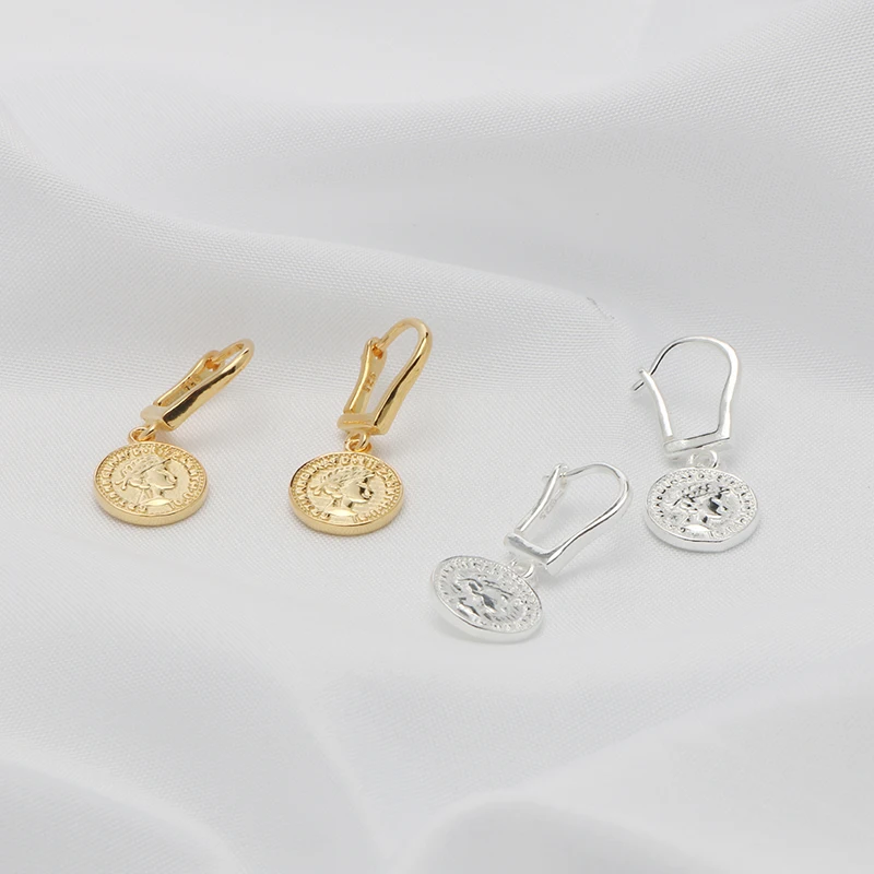 YiShi S925 серебро Греческая богиня как серьги Корейская версия круглый свет лицо