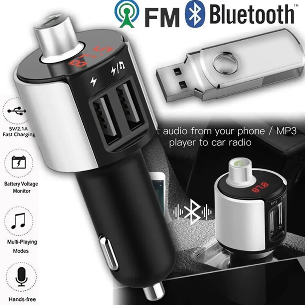 Беспроводной Bluetooth FM трансмиттер модулятор Автомобильный радиоадаптер MP3 плеер 3