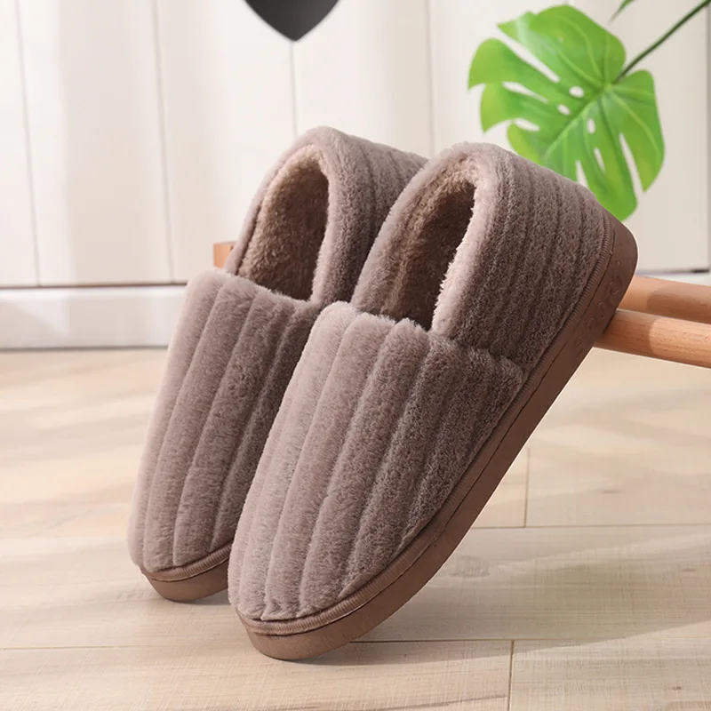 

Waterproof lint slippers female bag with autumn and winter home thick-soled cotton slippers indoor warmth month cotton shoes men