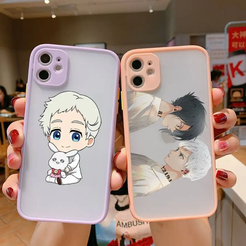 

The Promised Neverland anime Phone Case For iphone12 11 Pro Max X XS Max XR 7 8 Plus 12mini Translucent Matte Shockproof Cover