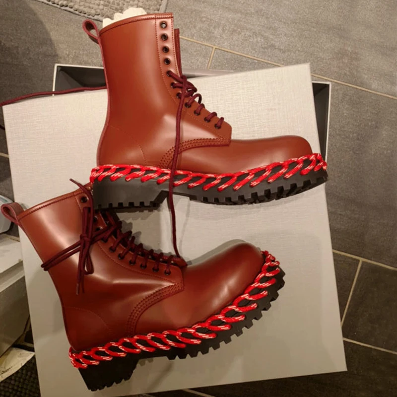 Женские брендовые ботинки на платформе 2 цвета Модные ботильоны В рыцарском