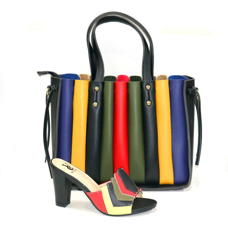 

PEIRESA 2022 New Design Women Wedding Bridal Pumps High Heels Sandals Shoe and Clutch Purse Italian Shoes and Bags Matching Sets