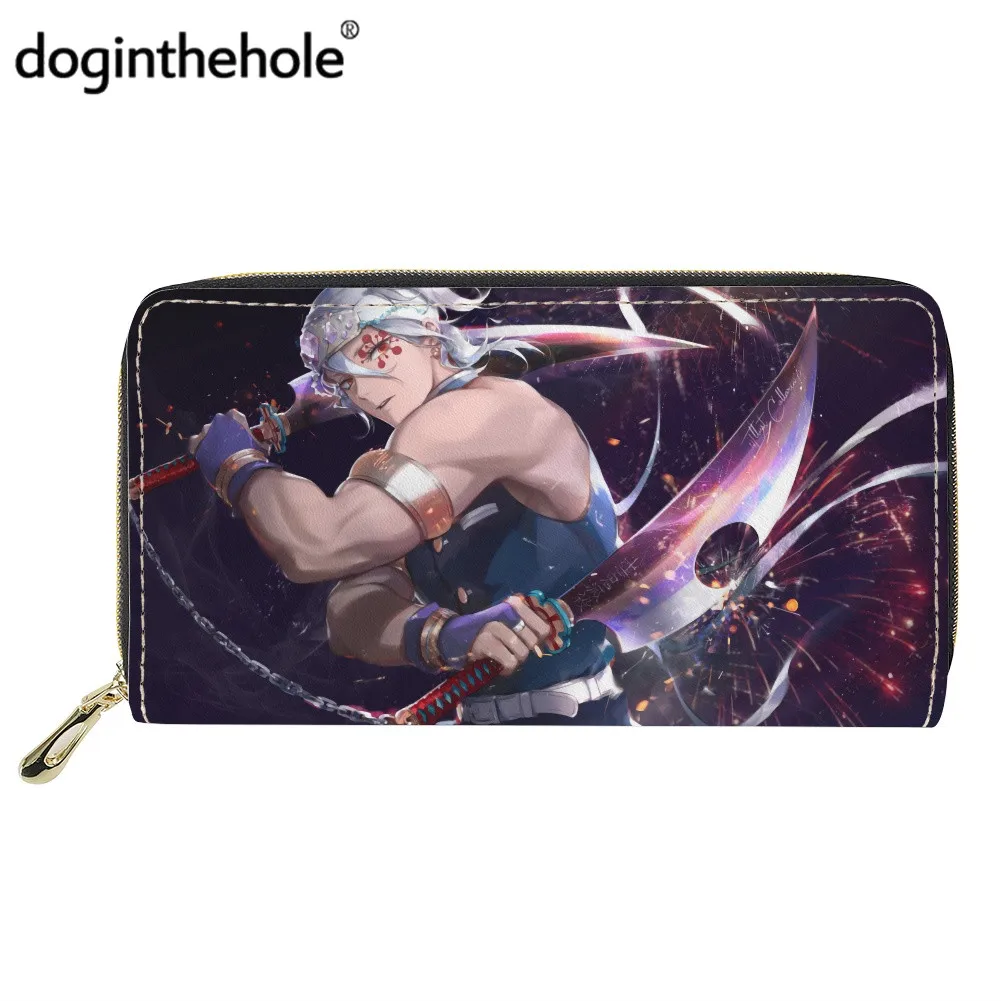 

Doginthehole High Popularity Anime Demon Slayer Women Wallet Role Uzui Pattern Money Bank Card Purse Cartoon PU Leather Long Bag