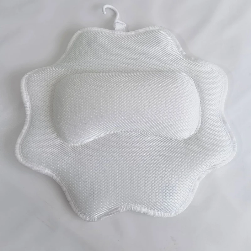 

Cloud Star Bath Pillow Non Slip Luxury Spa Bathtub Head & Neck Rest Support, Permeable Quick Drying Air Mesh Tub Pillow