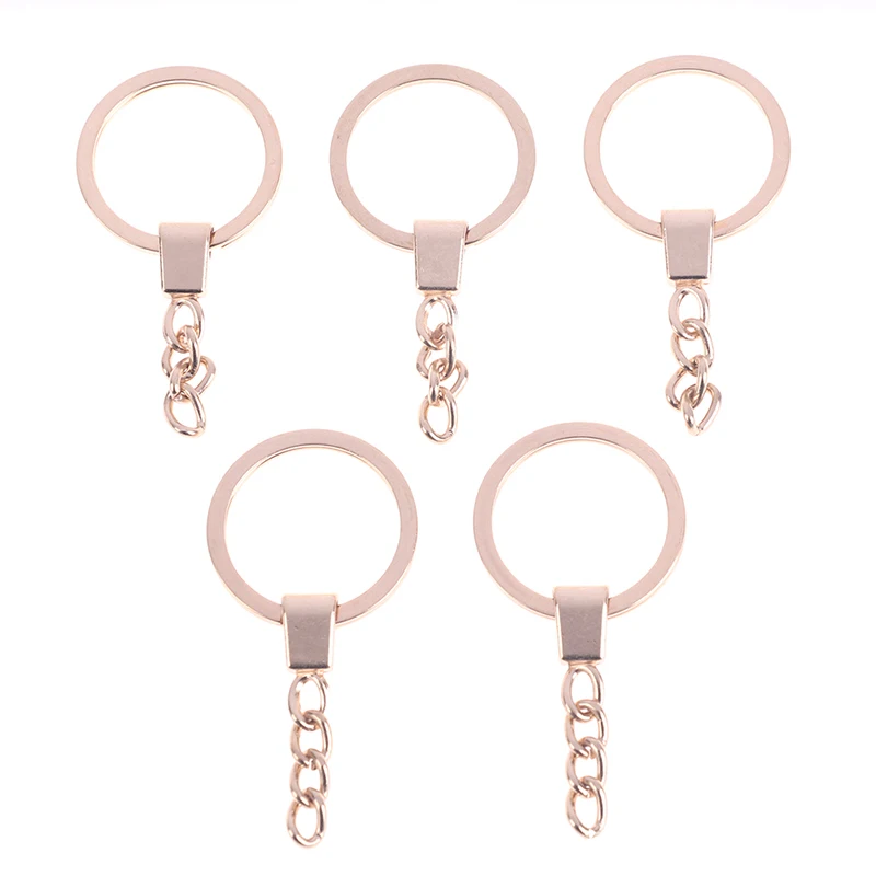 

5pcs Key Ring Key Chain Hook For Bag Wallet Accessories 50mm Long Round Split Keychain Keyrings ( Ring Size: 30mm )