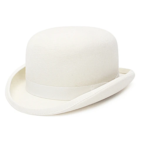 Шляпа-котелок GEMVIE из 100% шерсти для мужчин и женщин, модная атласная фетровая шляпа-котелок, официальный костюм для вечевечерние, Шляпа Волшебника