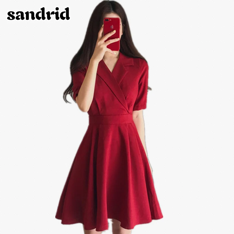 Новинка 2020 летнее женское облегающее платье sandrid для офиса с V образным вырезом