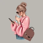 Повседневные нашивки для девушек, топы, виниловые Аппликации, модные переводки тепла сделай сам, нашивки для одежды, кофейные женские нашивки