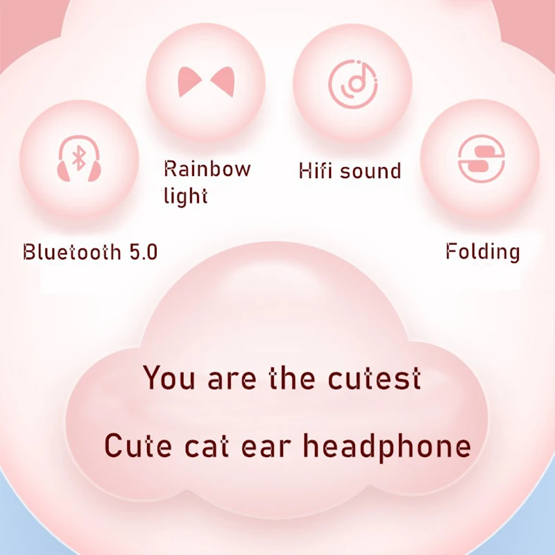 Беспроводные наушники Flash светильник с милыми кошачьими ушками единорог детские