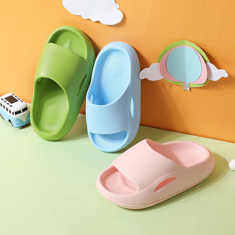 COZULMA Children Summer Slippers Girl's Shoes Baby Thick Soled Soft Home Solid Color Bathroom Sandals Boys Flip Flops | Детская