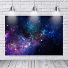 Фон для фотосъемки с изображением галактики звездного неба синего цвета ночного видения