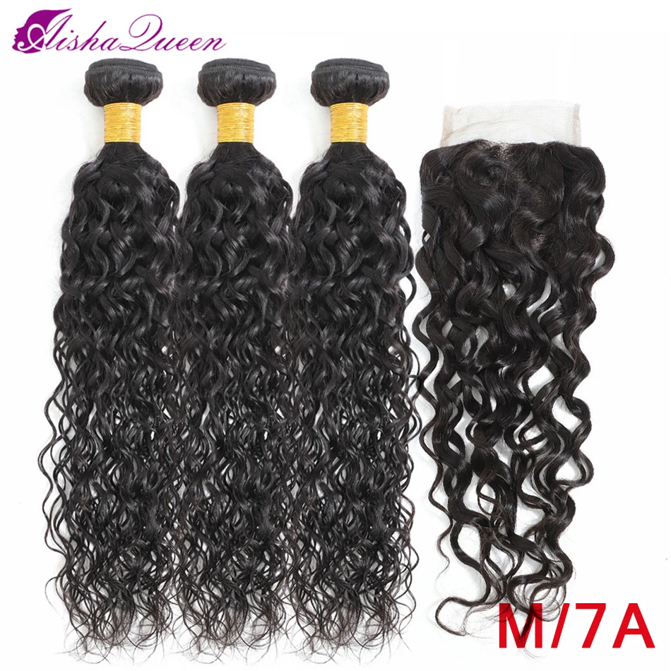 Aisha Queen волнипряди с застежкой 8-30 дюймов бразильские пупряди волос среднее