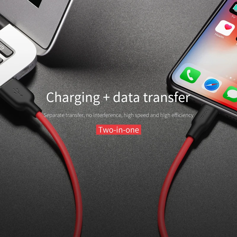 Кабель для зарядки HOCO Lightning/Micro USB/Type C 0.5м/1м/2м красный белый оранжевый желтый