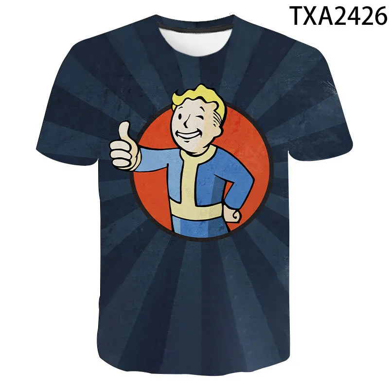 

3D Printed T-Shirts Game Fallout Summer Short Sleeve Boy Girl Kids Fashion Cool Men Women Children Casual Cotton Tops Tee