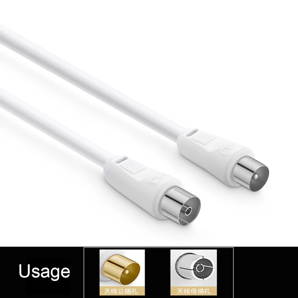 

Vmade Sale 100cm White RF Coaxial Cable Connector Coax Pigtail Used in DVB-T TV Adapter Extension For home theat