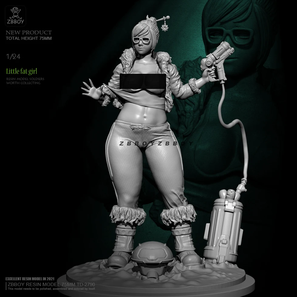 

75mm 1/24 Resin model kits figure beauty colorless and self-assembled TD-2790B