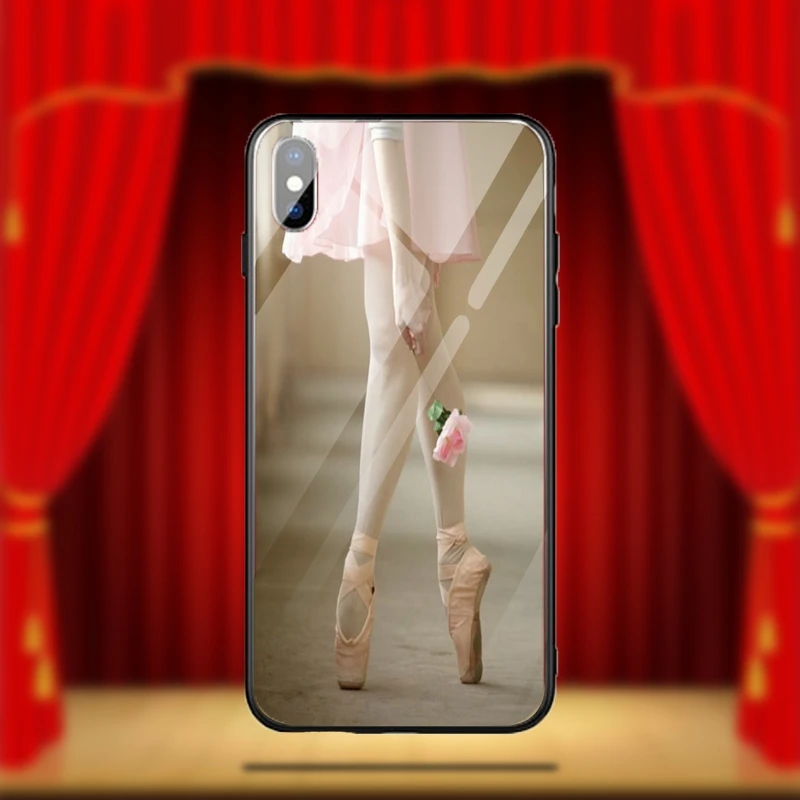 Розовые балетки для танцев iPhone X XR XS 11 Pro Max 8 7 6S 6 Plus чехлы из закаленного стекла