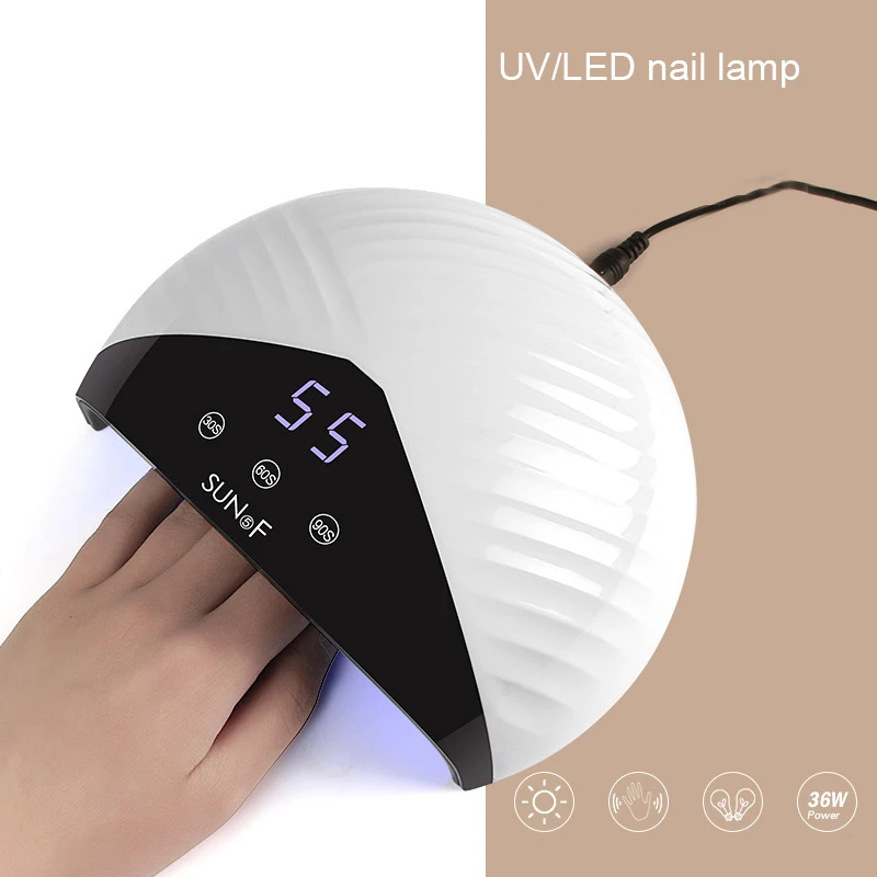 36W LED Nail Lamp for Manicure 12 Pcs Leds All Gel Varnish Dryer LCD Display Auto Sensing Art Salon Tools | Красота и здоровье