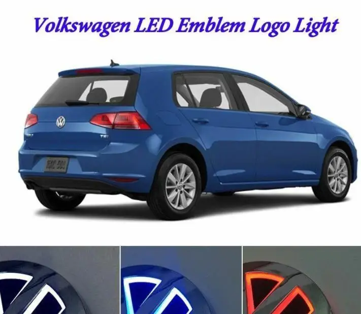 

Auto Illuminated 5D LED Car Tail Logo Light Badge Emblem Lamps For GOLF Bora CC MAGOTAN Tiguan Scirocco 4D