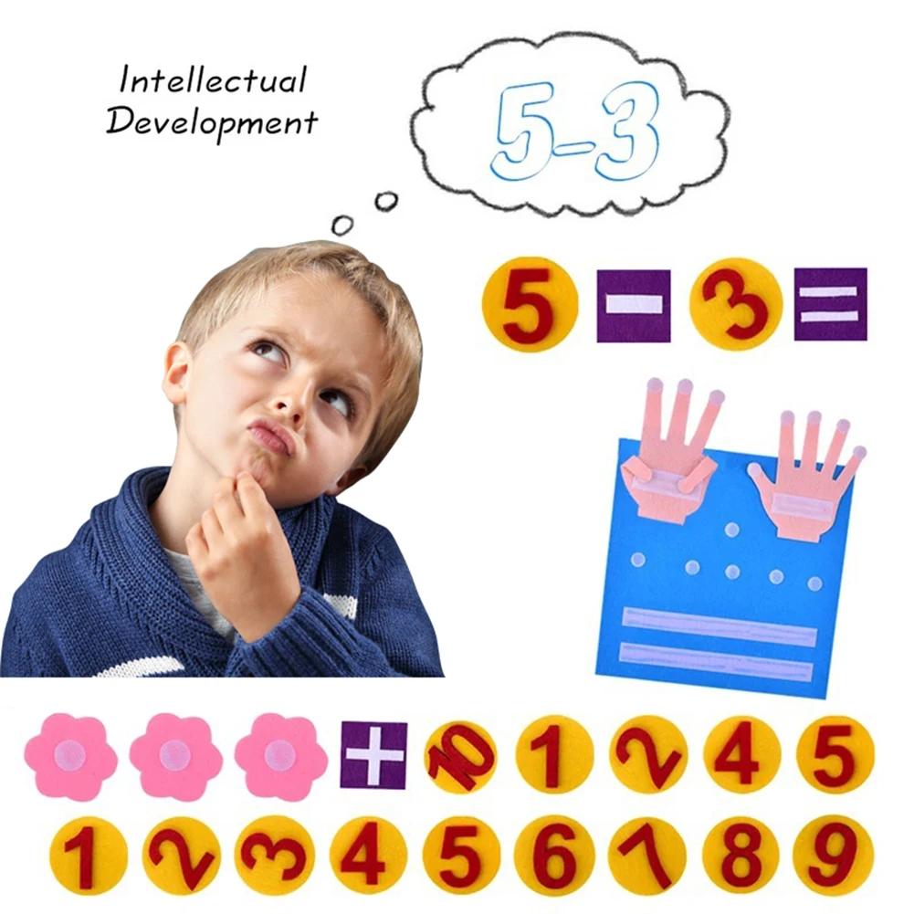 

Детские игрушки Монтессори, фетровый палец, фетровая игрушка, дети с подсчетом, Раннее Обучение для малышей, Интеллектуальный развивающий ...