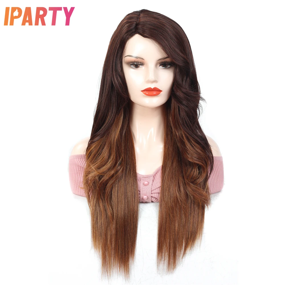 Кружевная часть синтетические парики для Для женщин Романтический волнистые