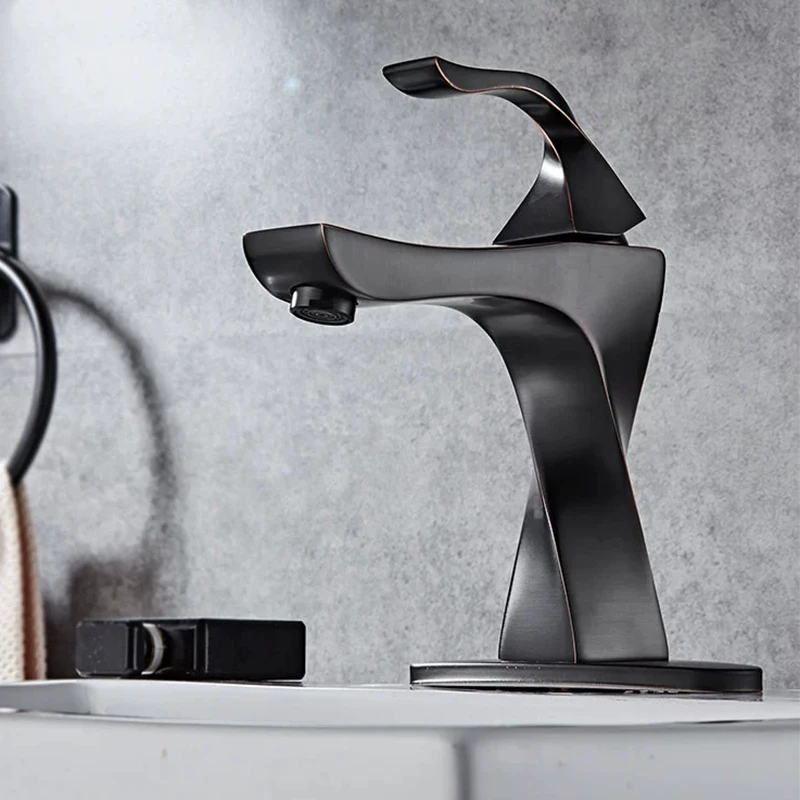 Элегантный смеситель для раковины современный латунный водопад холодной и