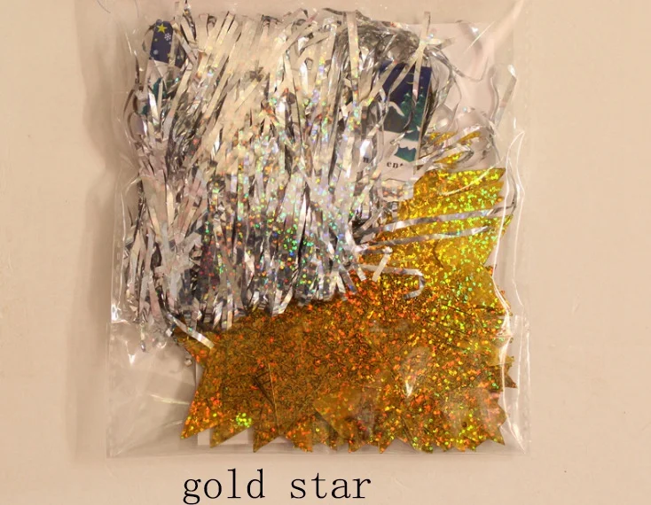 gold star 100pcs 100 шт./упак. дождь кулон с шелковыми нитями любовь "пятиконечная звезда" Дождь кулон с шелковыми нитями на свадьбу свадебный Декор для свадьбы День рождения украшения - Цвет: gold star 100pcs
