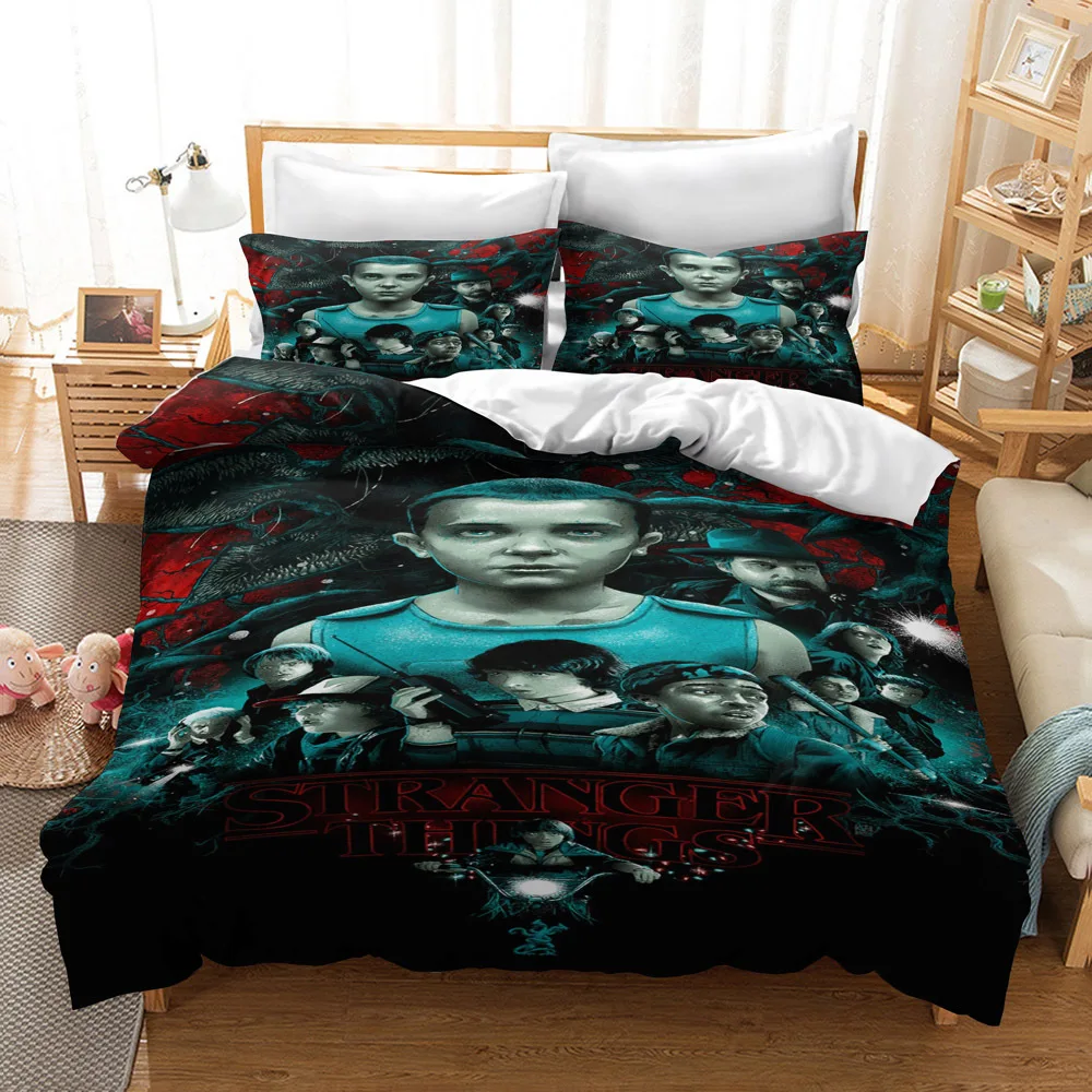 

Horror Movie 3D Hot Stranger Things Luxry Bedding Set Printed Duvet Cover Sets Twin Full Queen King Size Dropshipping Home