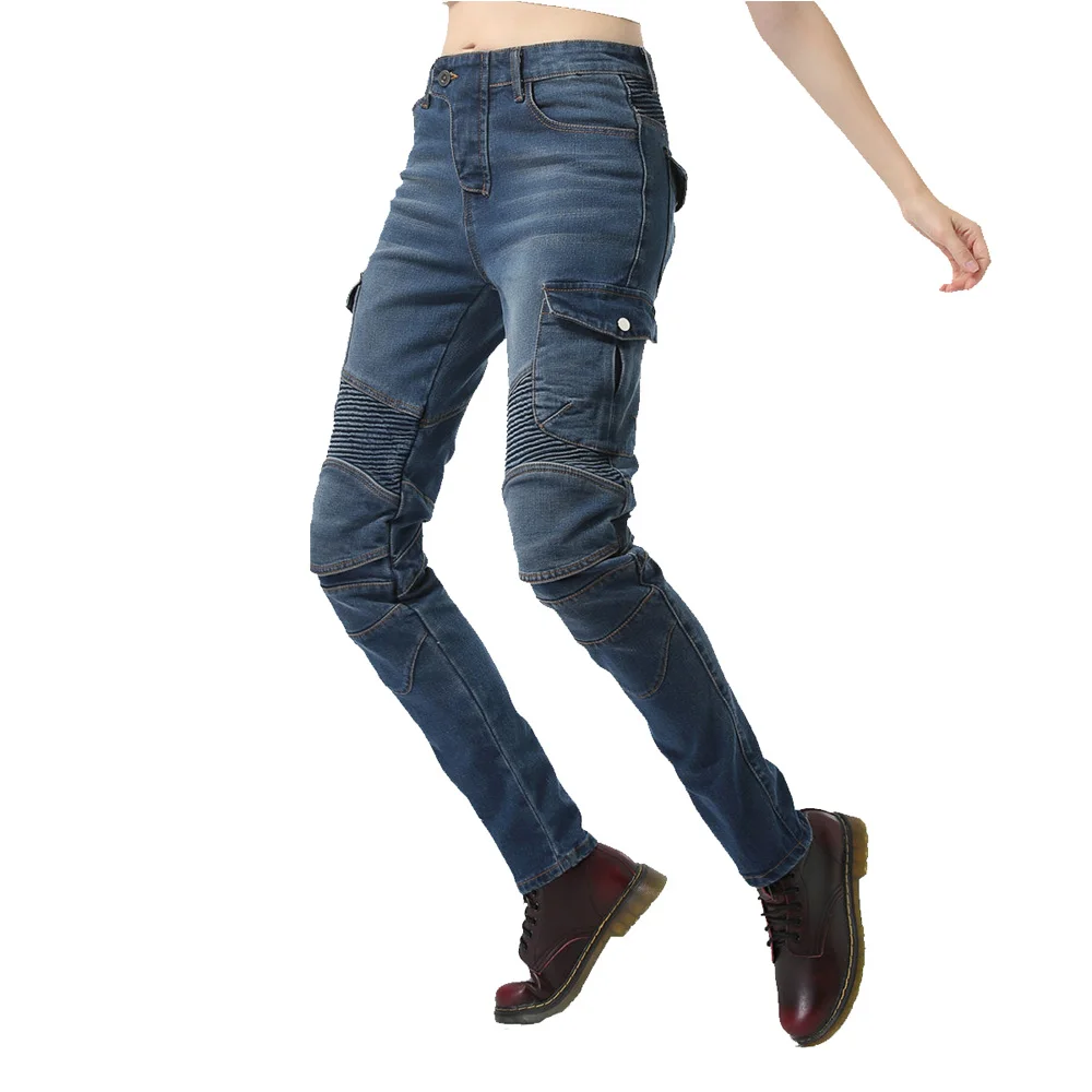 Женские спортивные джинсы бронированный CE брюки для мотоциклистов