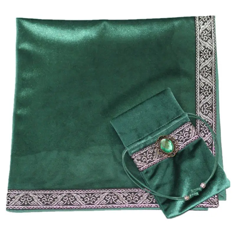 

Altar Tarots Cloth Velvet Tarots Card Tablecloth with Bag Board Game Accessories