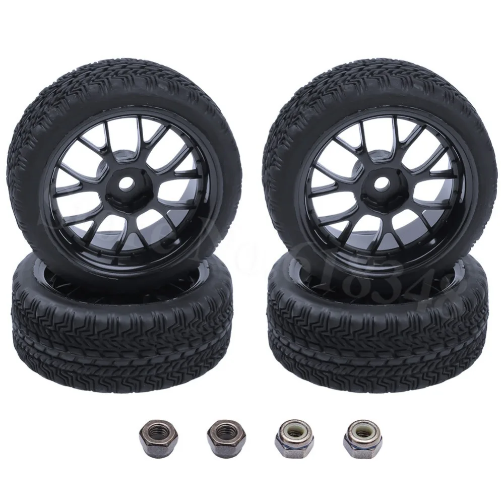 

4 шт. RC 1/16 1/10 на дороге шины и обод колеса 12 мм шестигранный 12 мм OD:63 мм ширина: 26 мм для Tamiya HSP HPI Himoto Redcat модель автомобиля