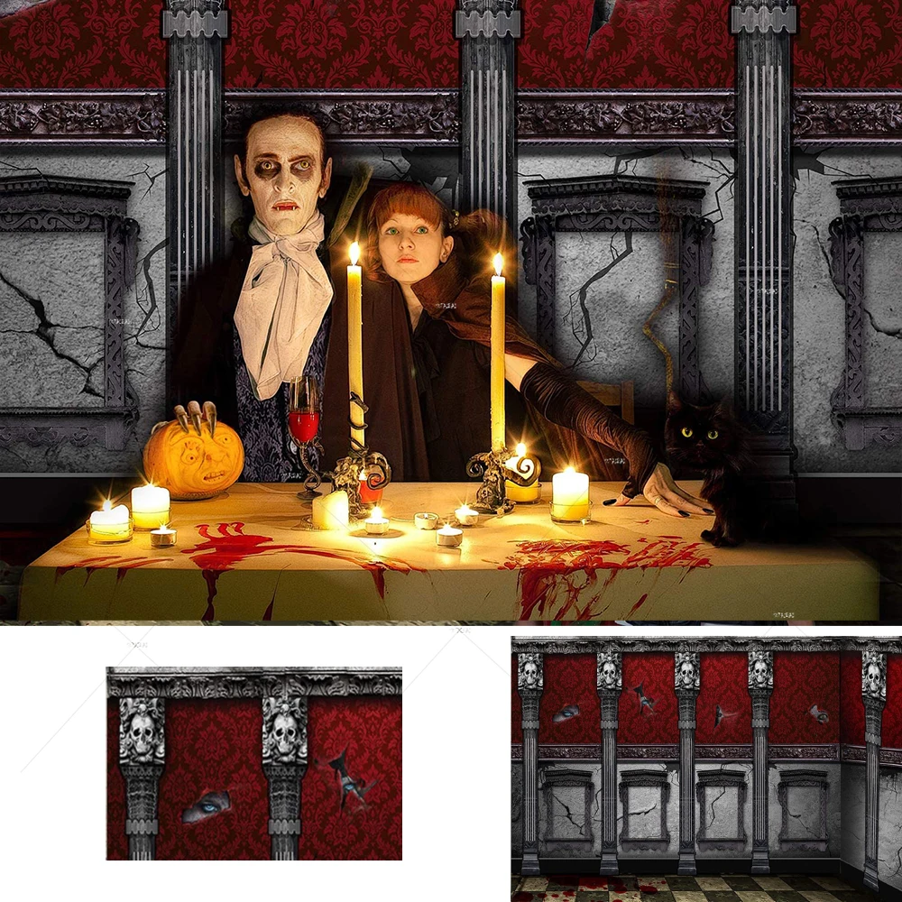 

Halloween Backdrop Photography Background Gothic Mansion Room Scene Haunted House Party Decoration Kids Portrait Photo Studio