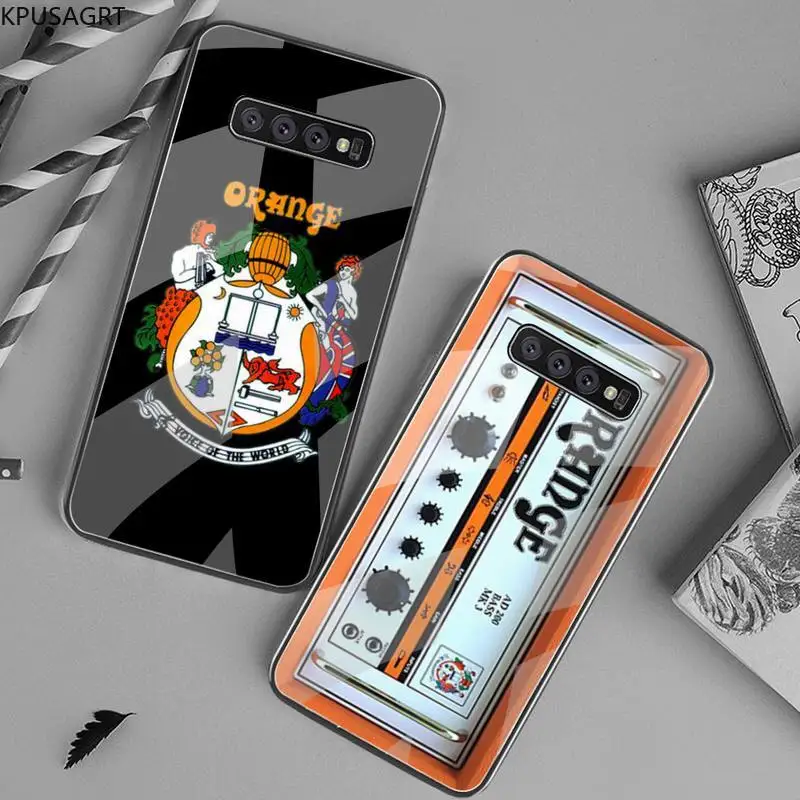

KPUSAGRT Orange Guitar Amp Soft black Phone Case Tempered Glass For Samsung S20 Plus S7 S8 S9 S10 Plus Note 8 9 10 Plus