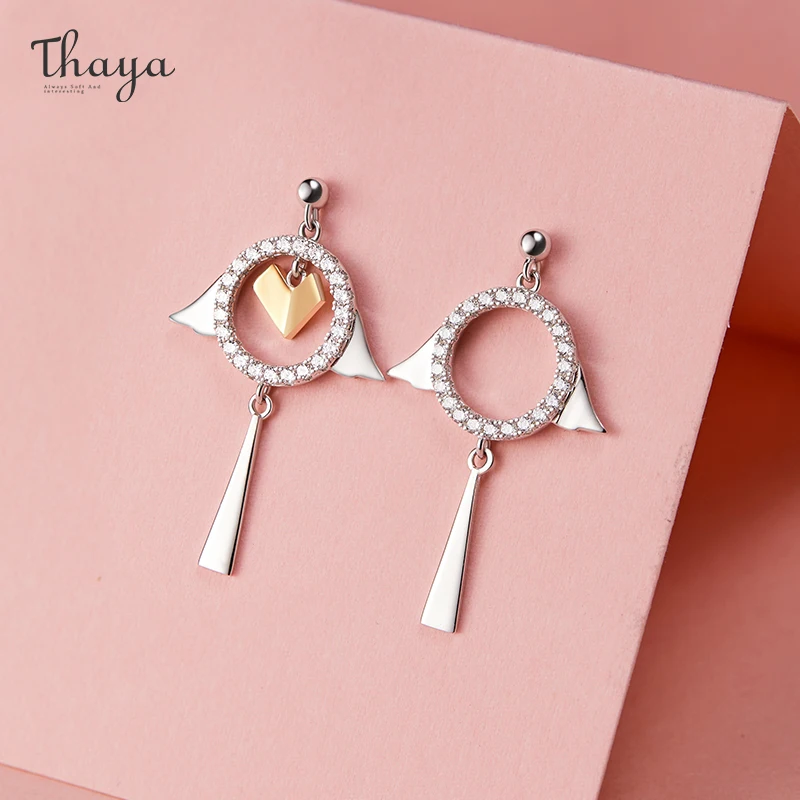 Женские серьги-гвоздики Thaya из серебра 925 пробы с лисой 18 К золото розовое