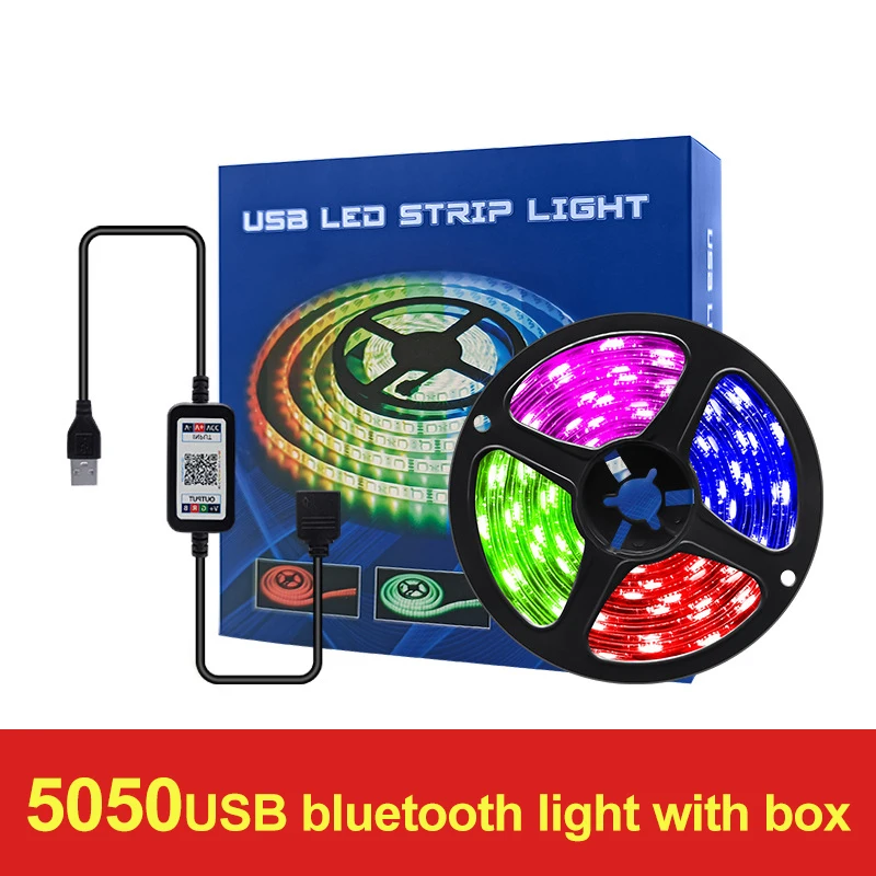 

LED Strip Light Fita 5050RGB Waterproof Colorful Bluetooth USB RGB String Flexible LampTape TV Backlight Home Party Decoration