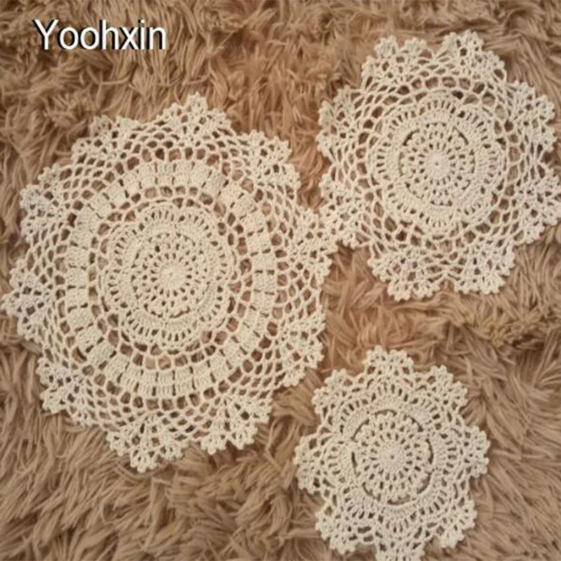 

Modern Cotton Placemat Cup Coaster Mug Kitchen Christmas Dinner Table Place Mat Cloth Lace Crochet Tea Coffee Doily Drink Pad